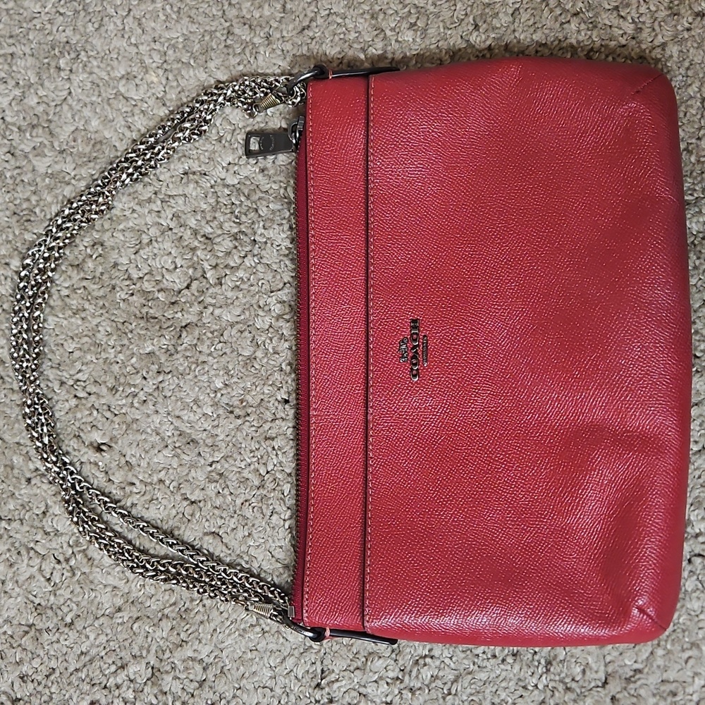 Coach Red Journal Crossbody with Replacement Chain Strap
